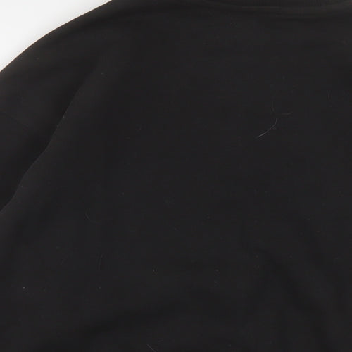 H&M Girls Black Cotton Pullover Sweatshirt Size 10-11 Years Pullover