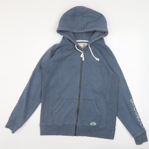 Animal Womens Blue Cotton Full Zip Hoodie Size 12 Zip