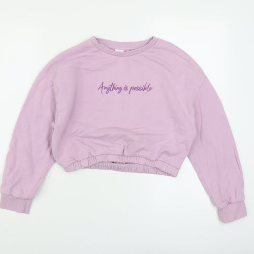 NEXT Girls Purple Cotton Pullover Sweatshirt Size 11 Years Pullover