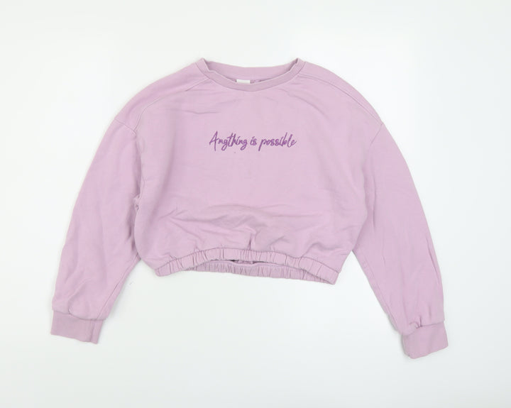 NEXT Girls Purple Cotton Pullover Sweatshirt Size 11 Years Pullover