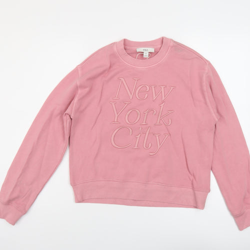 Marks and Spencer Womens Pink Cotton Pullover Sweatshirt Size XS Pullover