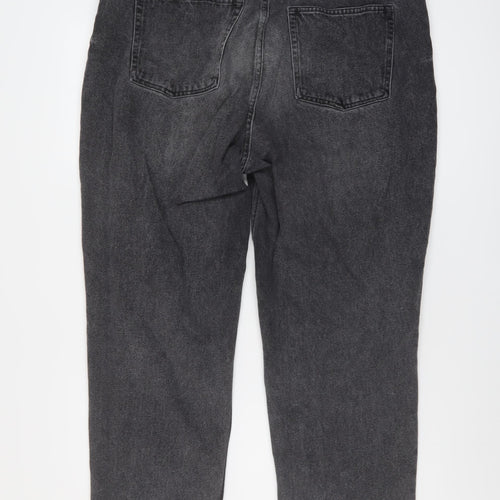 Monki Womens Grey Cotton Mom Jeans Size 36 in L27 in Regular Button