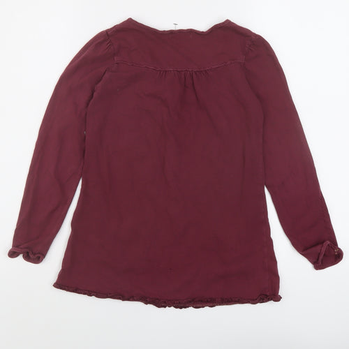 Marks and Spencer Girls Purple Cotton Basic T-Shirt Size 11 Years Round Neck Pullover