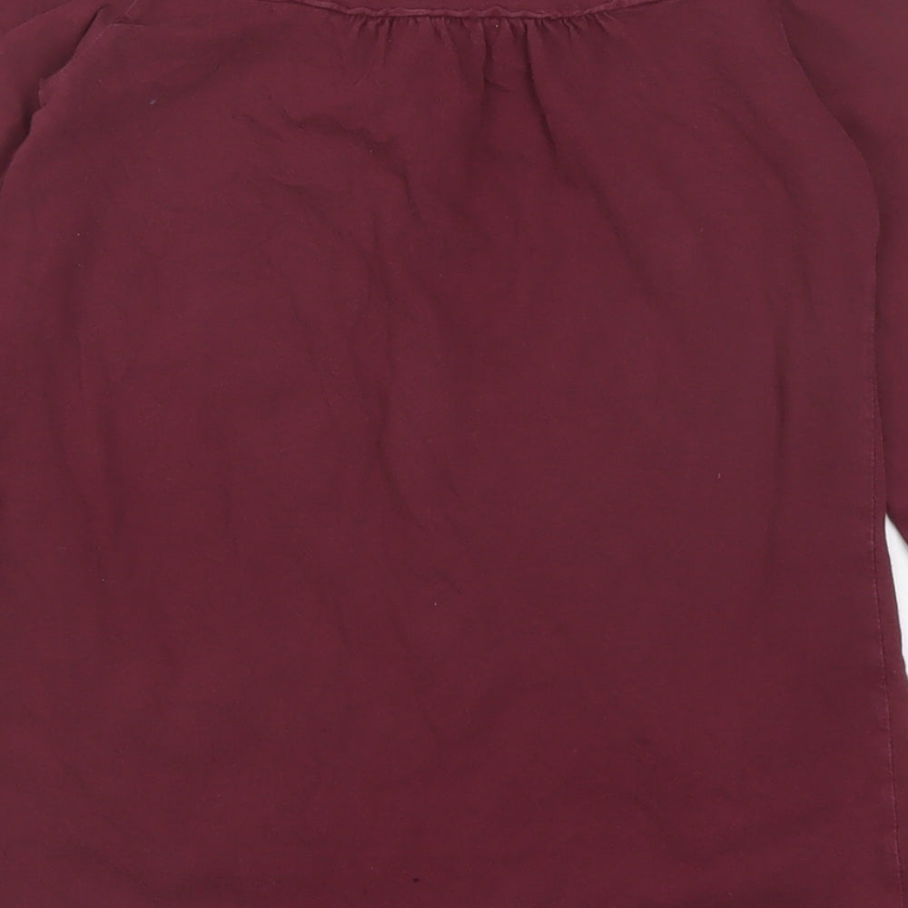 Marks and Spencer Girls Purple Cotton Basic T-Shirt Size 11 Years Round Neck Pullover