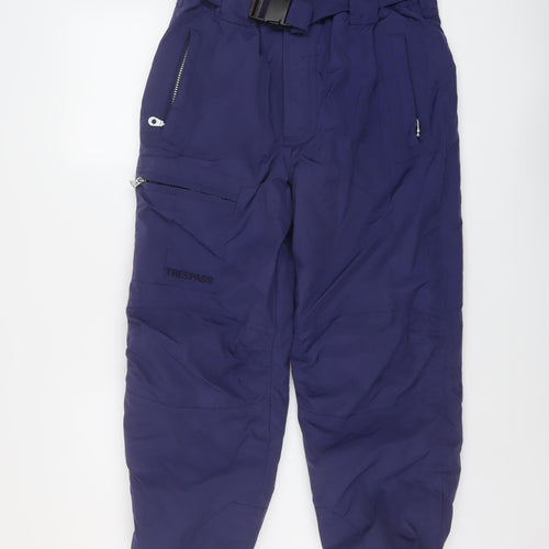 Trespass Boys Blue Nylon Snow Pants Trousers Size 11-12 Years Regular Zip