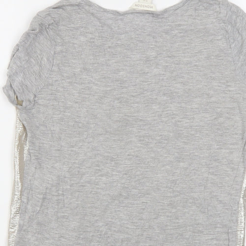Monsoon Girls Grey Polyester Basic T-Shirt Size 12-13 Years Round Neck Pullover