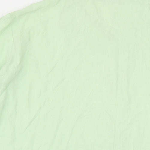 Boohoo Mens Green Viscose Button-Up Size XL Collared Button