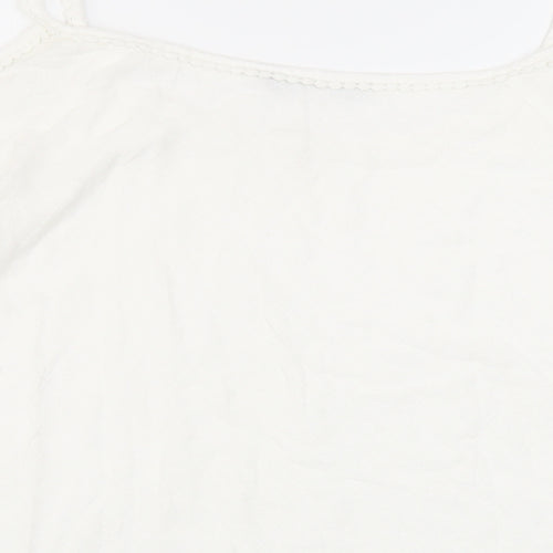 Bonmarché Womens Ivory Viscose Basic Blouse Size 16 Round Neck