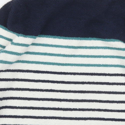 Weird Fish Womens Blue Striped Polyester Pullover Sweatshirt Size 12 Pullover