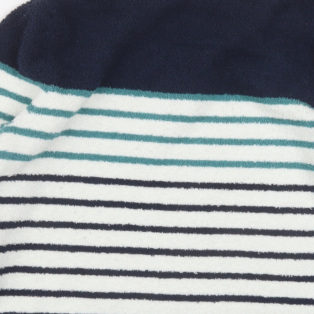 Weird Fish Womens Blue Striped Polyester Pullover Sweatshirt Size 12 Pullover