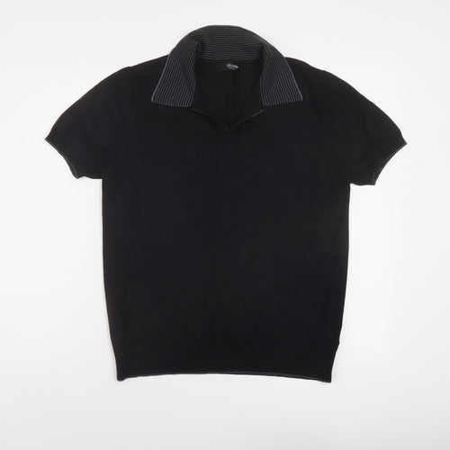 NEXT Womens Black Collared Viscose Pullover Jumper Size M