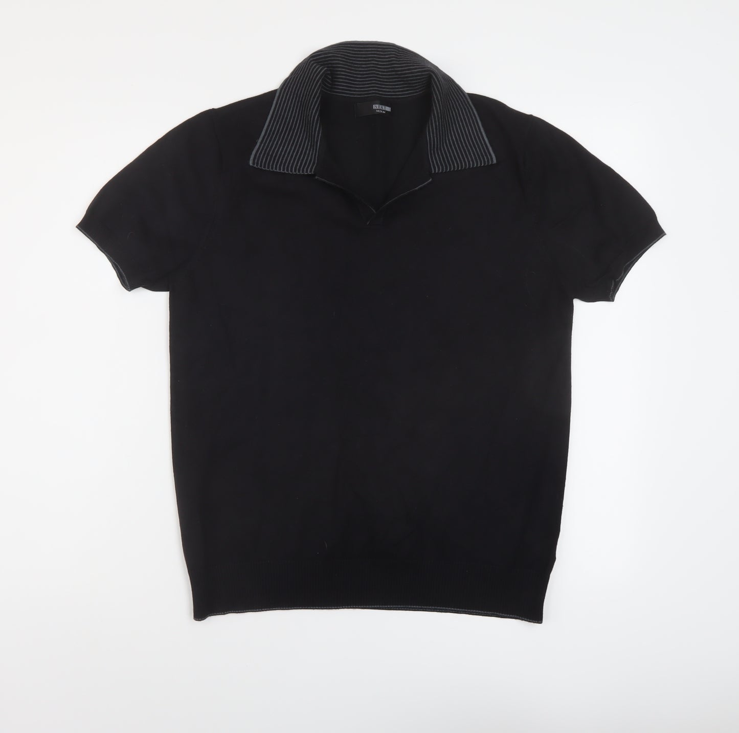 NEXT Womens Black Collared Viscose Pullover Jumper Size M