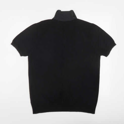 NEXT Womens Black Collared Viscose Pullover Jumper Size M
