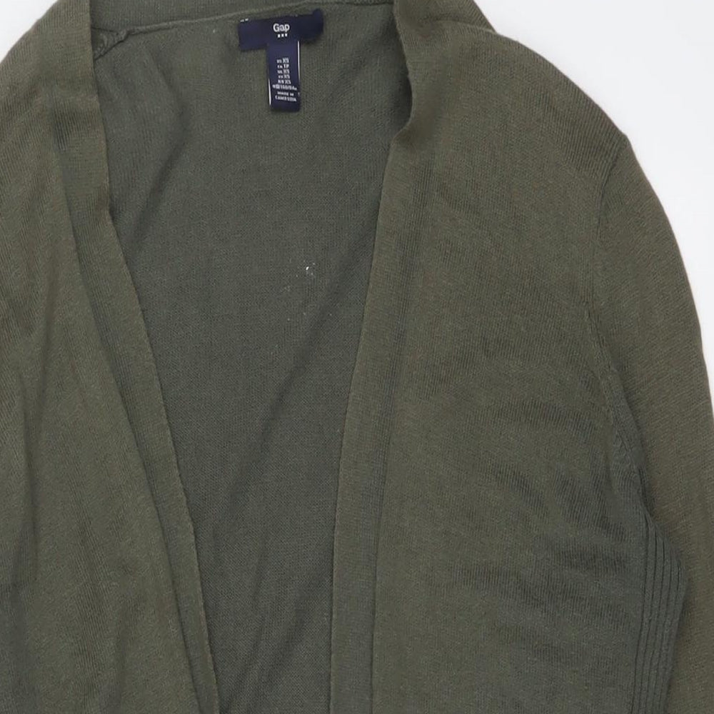 Gap Womens Green V-Neck Cotton Cardigan Jumper Size XS