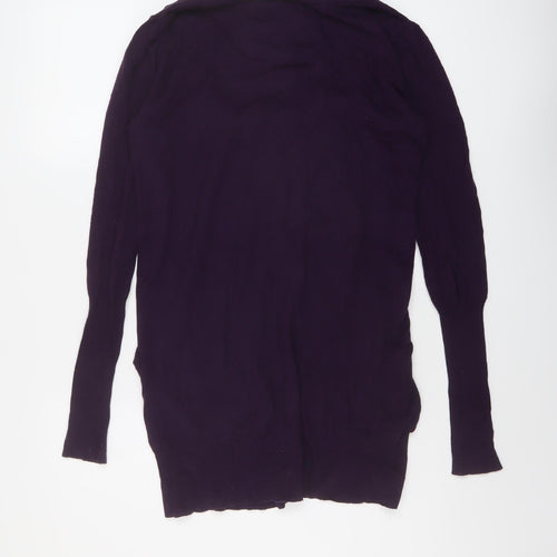 River Island Womens Purple Scoop Neck Cotton Cardigan Jumper Size 8