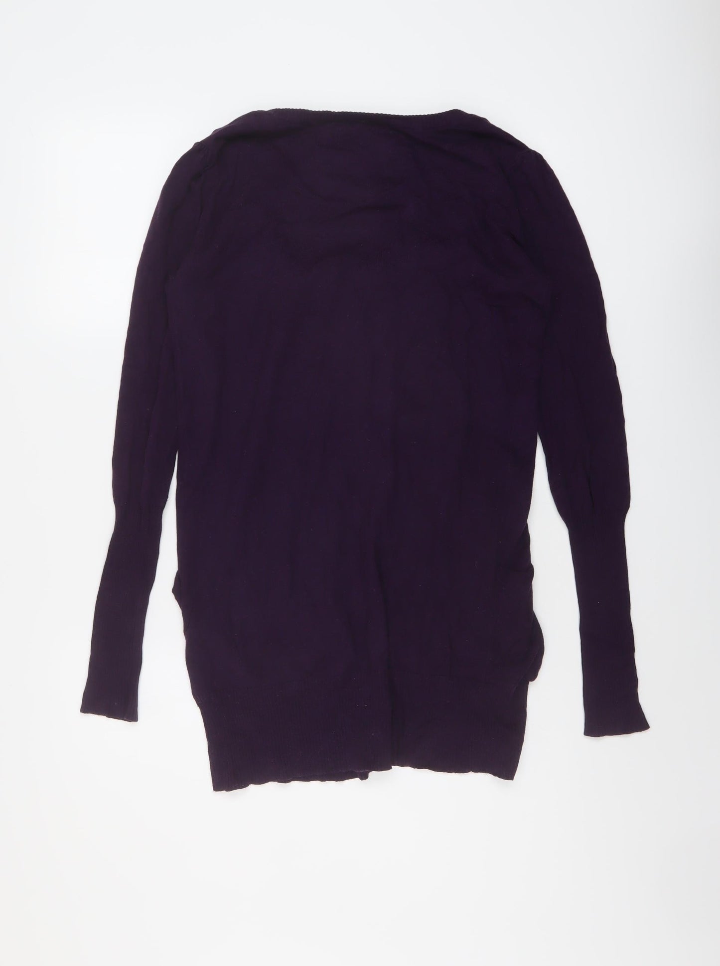 River Island Womens Purple Scoop Neck Cotton Cardigan Jumper Size 8