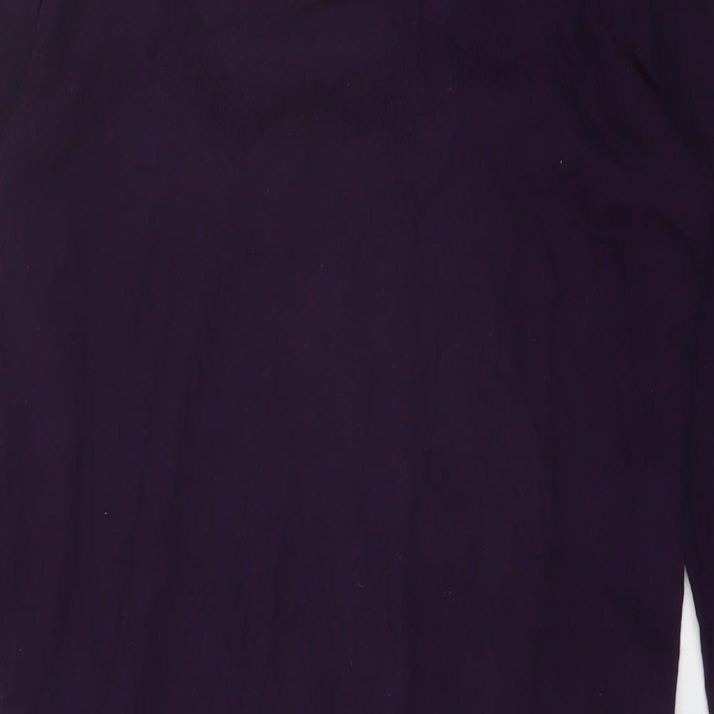 River Island Womens Purple Scoop Neck Cotton Cardigan Jumper Size 8