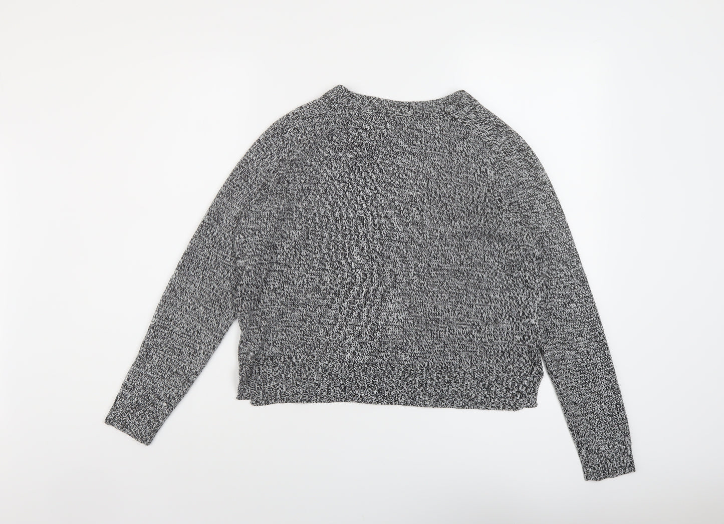 H&M Womens Grey Round Neck Acrylic Pullover Jumper Size S