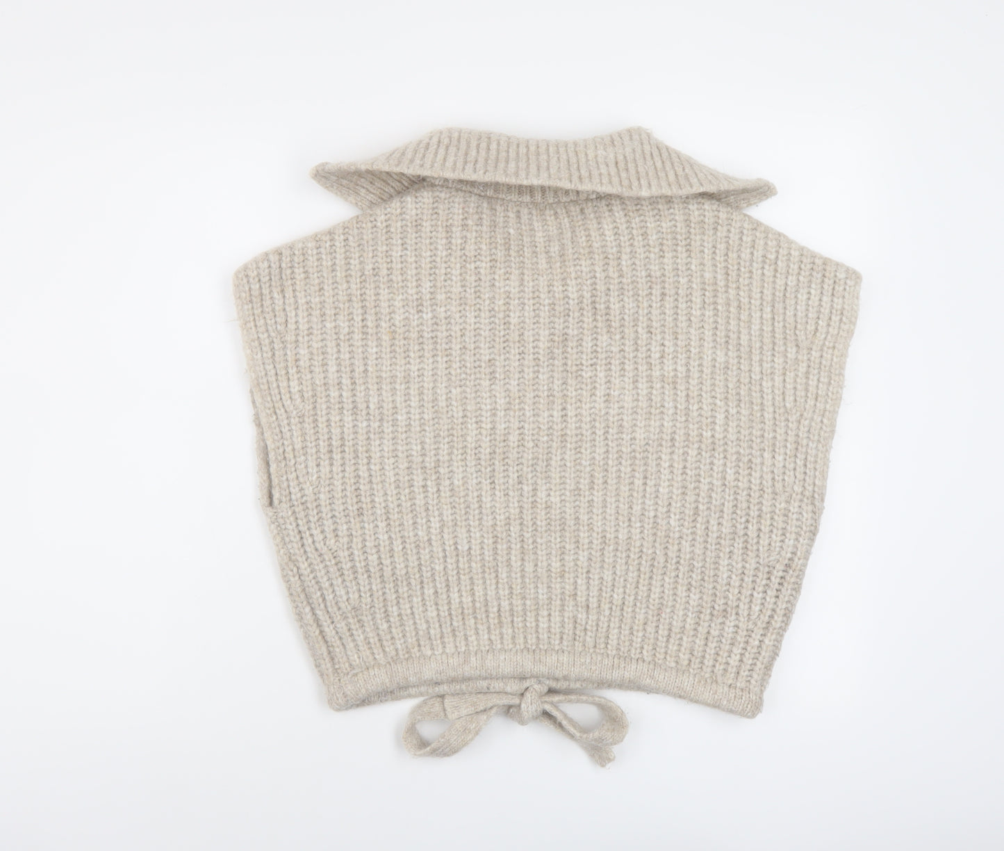 Zara Womens Beige Roll Neck Acrylic Vest Jumper Size M