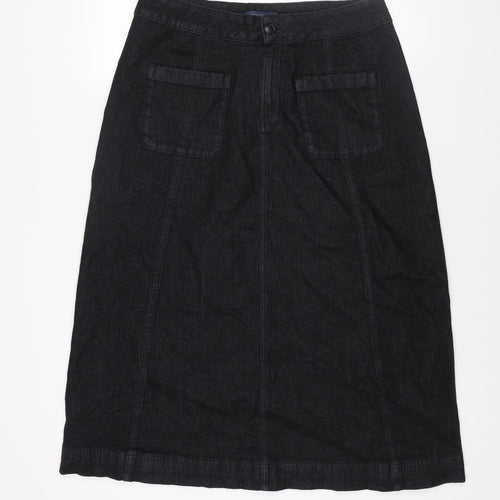 Seasalt Womens Blue Cotton A-Line Skirt Size 14 Zip
