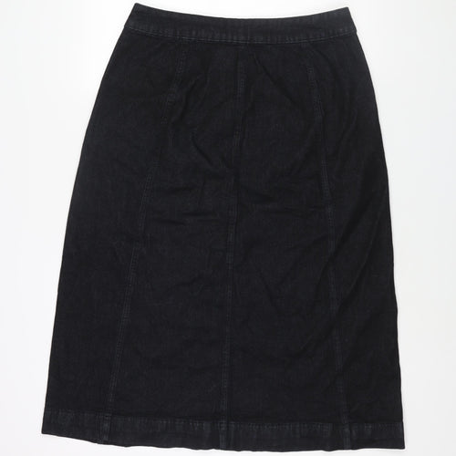 Seasalt Womens Blue Cotton A-Line Skirt Size 14 Zip