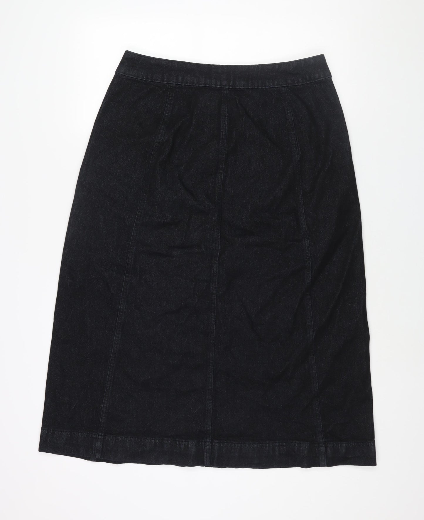 Seasalt Womens Blue Cotton A-Line Skirt Size 14 Zip