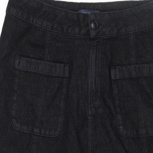 Seasalt Womens Blue Cotton A-Line Skirt Size 14 Zip