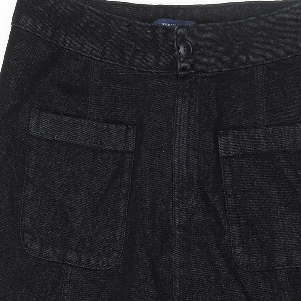 Seasalt Womens Blue Cotton A-Line Skirt Size 14 Zip