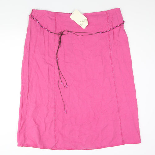 Ann Harvey Womens Pink Lyocell A-Line Skirt Size 22 Zip - Beaded Belt