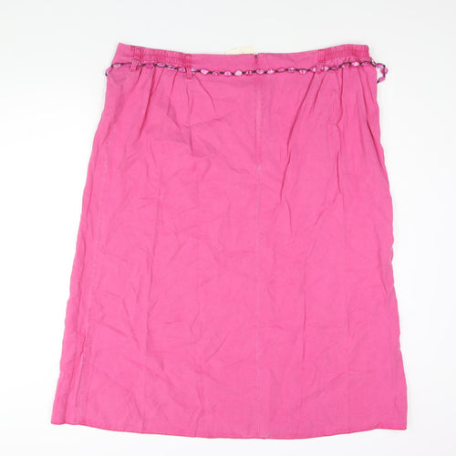 Ann Harvey Womens Pink Lyocell A-Line Skirt Size 22 Zip - Beaded Belt
