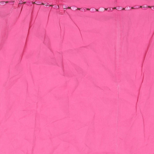 Ann Harvey Womens Pink Lyocell A-Line Skirt Size 22 Zip - Beaded Belt