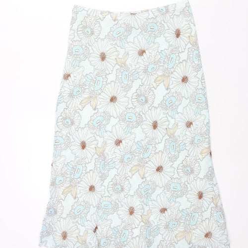 First Avenue Womens Blue Floral Polyester A-Line Skirt Size 30 in