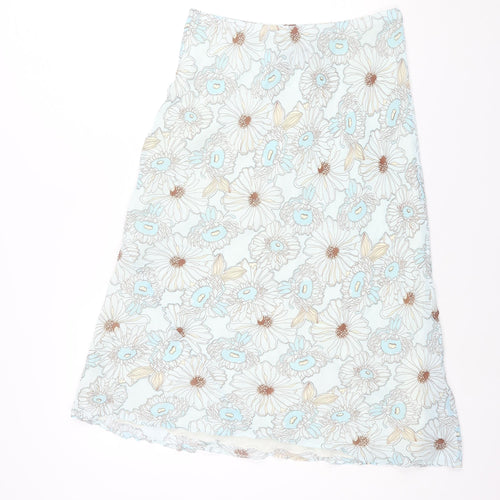 First Avenue Womens Blue Floral Polyester A-Line Skirt Size 30 in