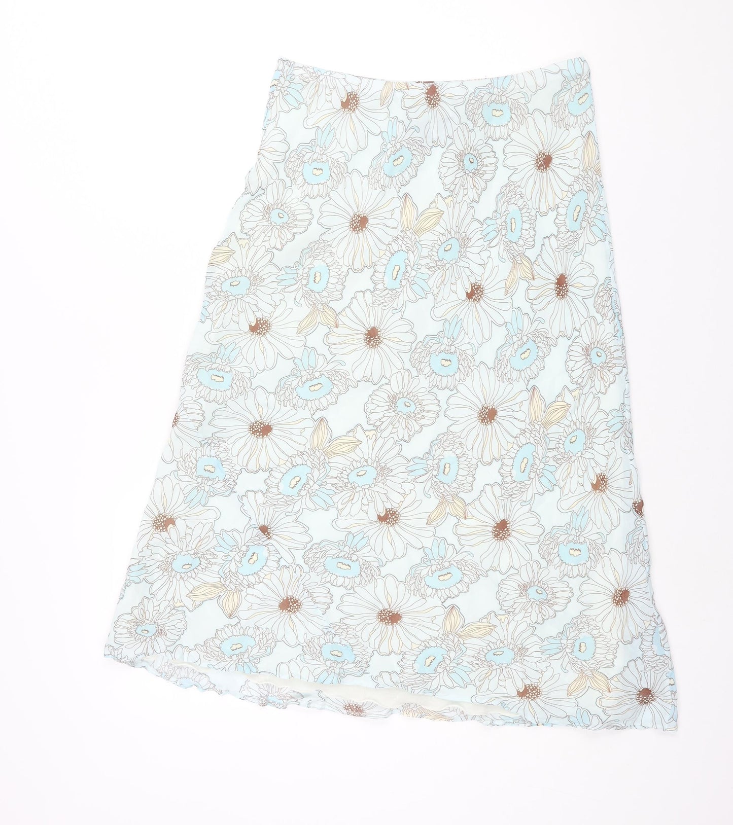 First Avenue Womens Blue Floral Polyester A-Line Skirt Size 30 in