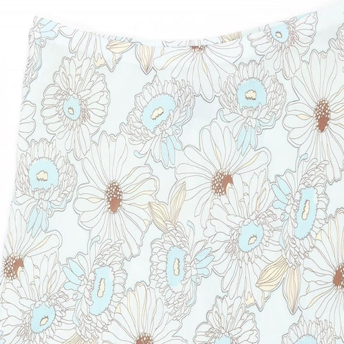 First Avenue Womens Blue Floral Polyester A-Line Skirt Size 30 in