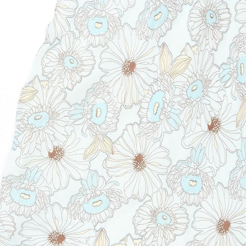 First Avenue Womens Blue Floral Polyester A-Line Skirt Size 30 in