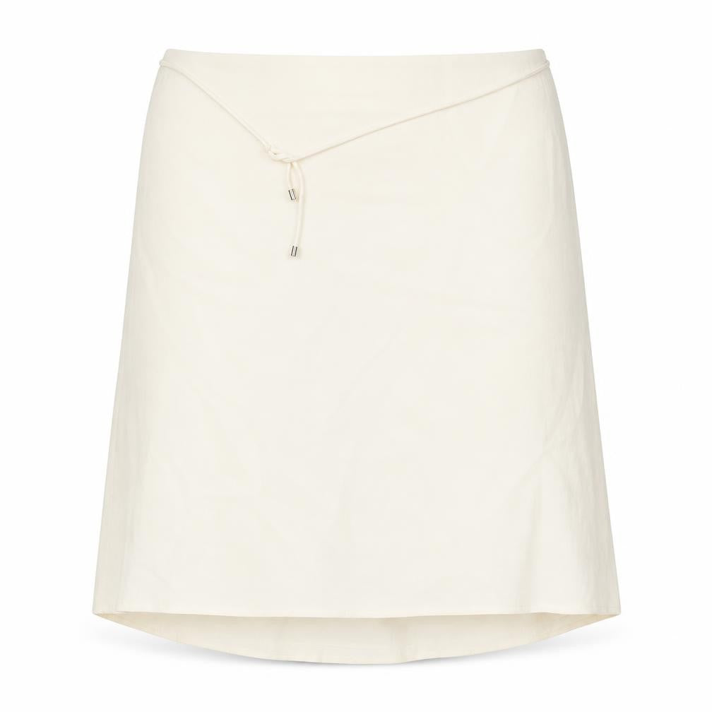 Planet Womens Ivory Acetate A-Line Skirt Size 14 Zip - Belted