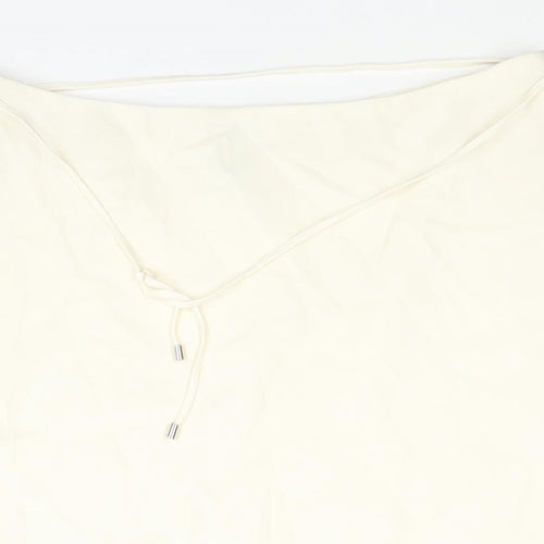 Planet Womens Ivory Acetate A-Line Skirt Size 14 Zip - Belted