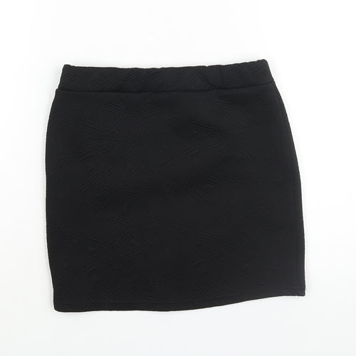 Purpur Womens Black Polyester Mini Skirt Size 26 in