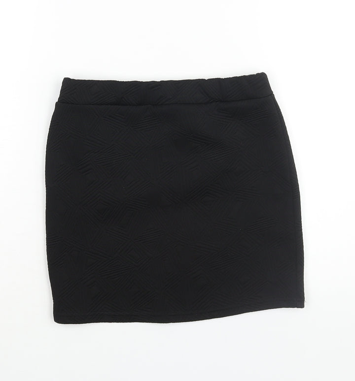 Purpur Womens Black Polyester Mini Skirt Size 26 in