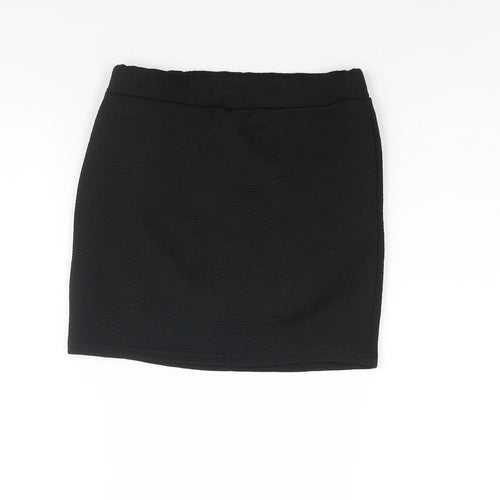 Purpur Womens Black Polyester Mini Skirt Size 26 in