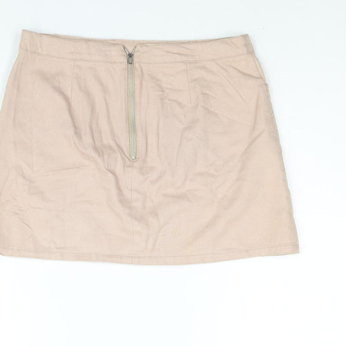 BDG Womens Pink Cotton Mini Skirt Size L Zip