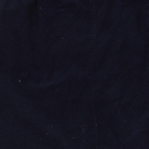 Damart Womens Blue Cotton A-Line Skirt Size 22 Button
