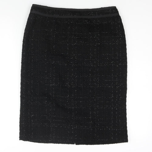 Per Una Womens Black Wool Straight & Pencil Skirt Size 12 Zip