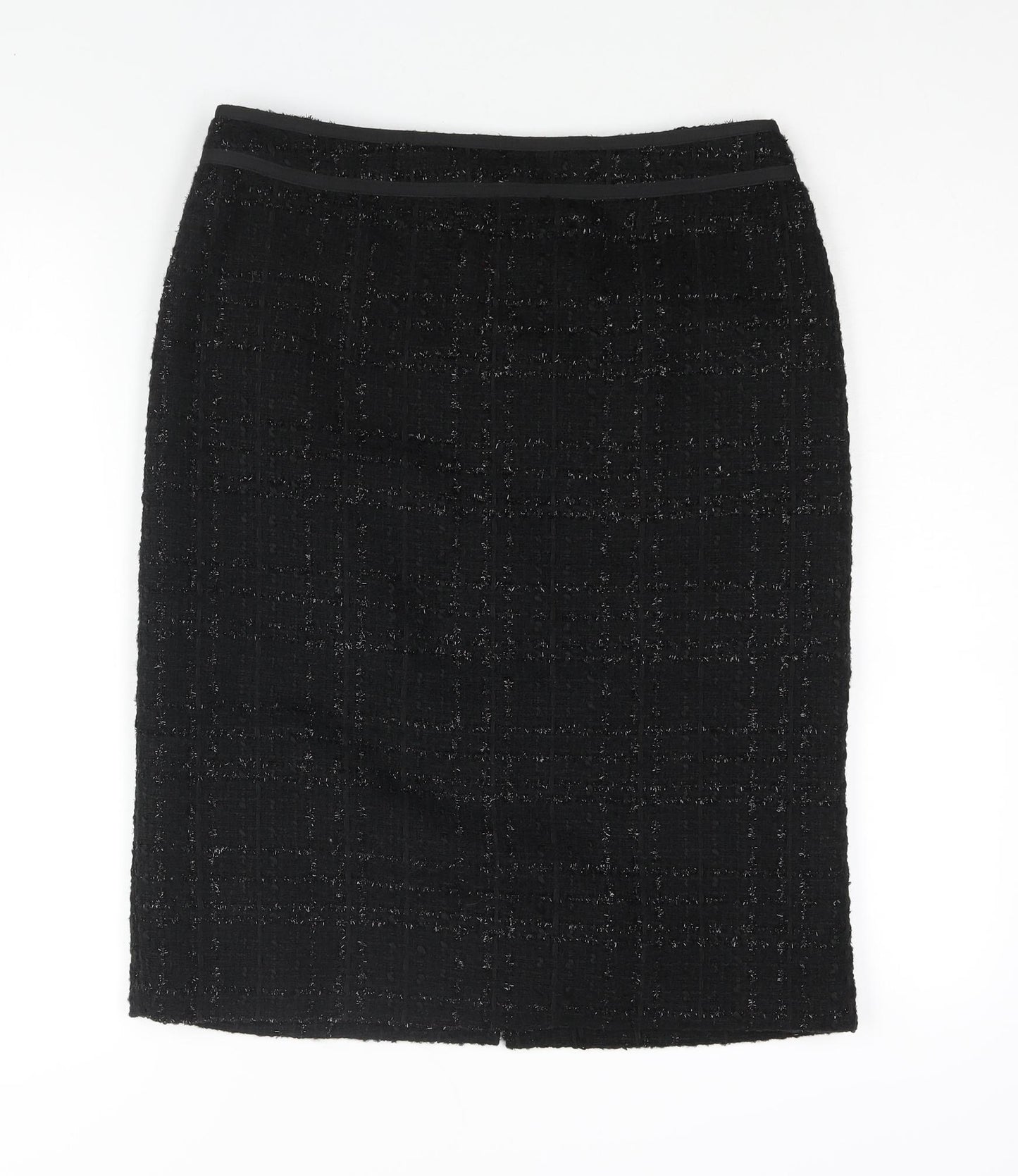 Per Una Womens Black Wool Straight & Pencil Skirt Size 12 Zip