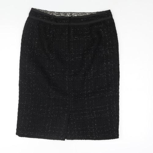 Per Una Womens Black Wool Straight & Pencil Skirt Size 12 Zip