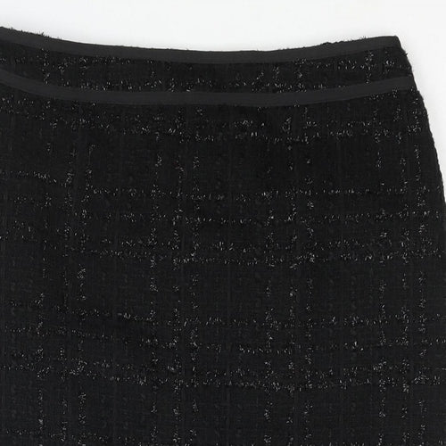 Per Una Womens Black Wool Straight & Pencil Skirt Size 12 Zip