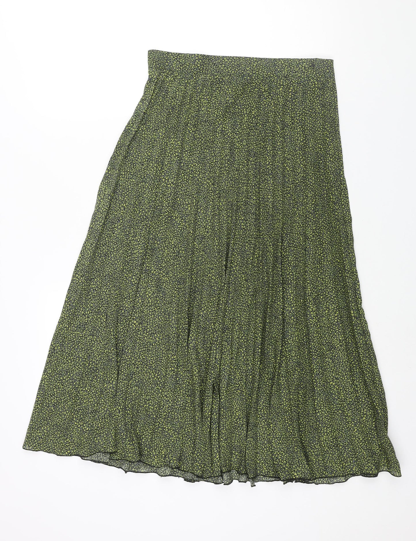 Zara Womens Multicoloured Geometric Polyester Pleated Skirt Size M Zip