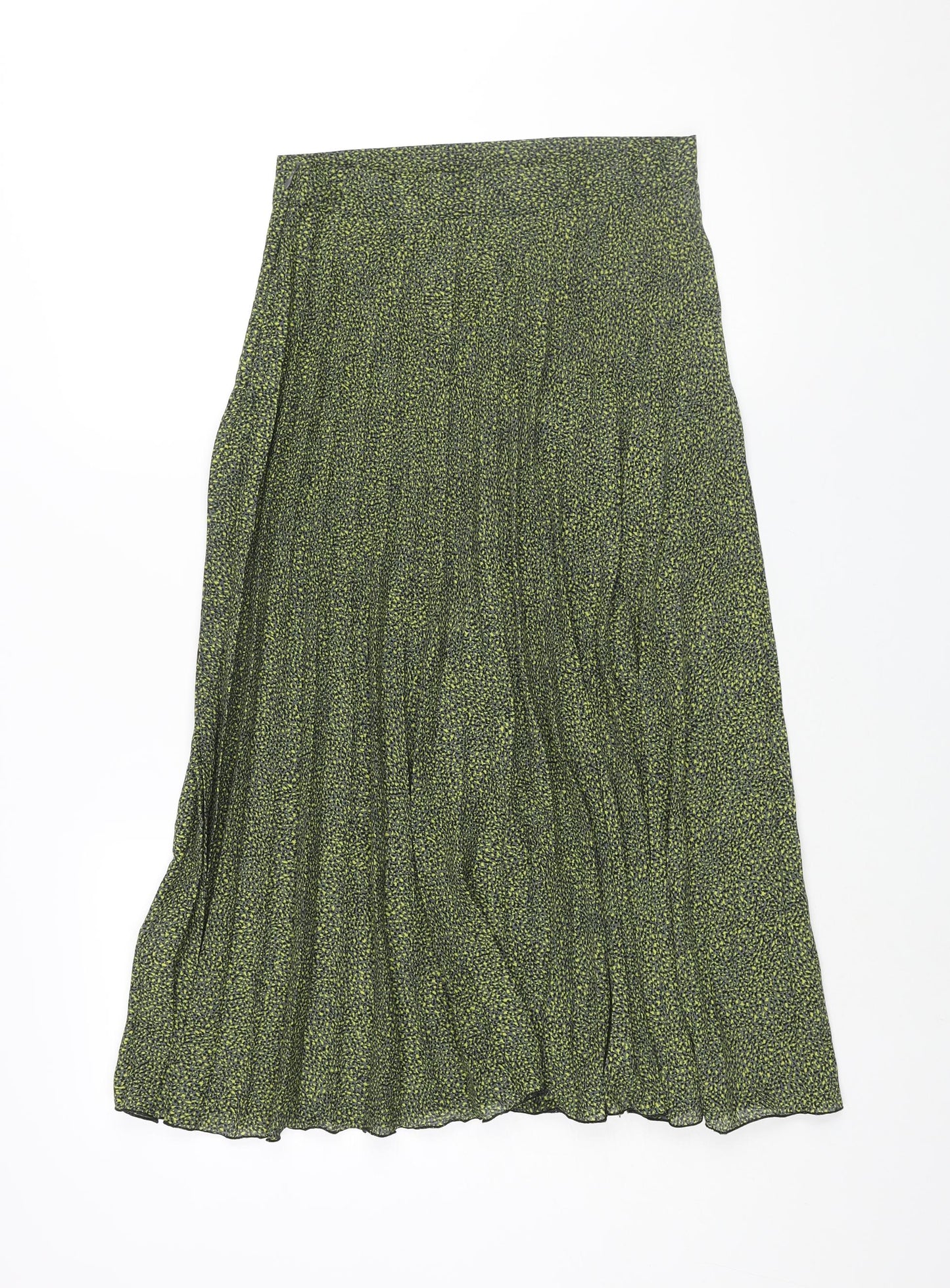 Zara Womens Multicoloured Geometric Polyester Pleated Skirt Size M Zip