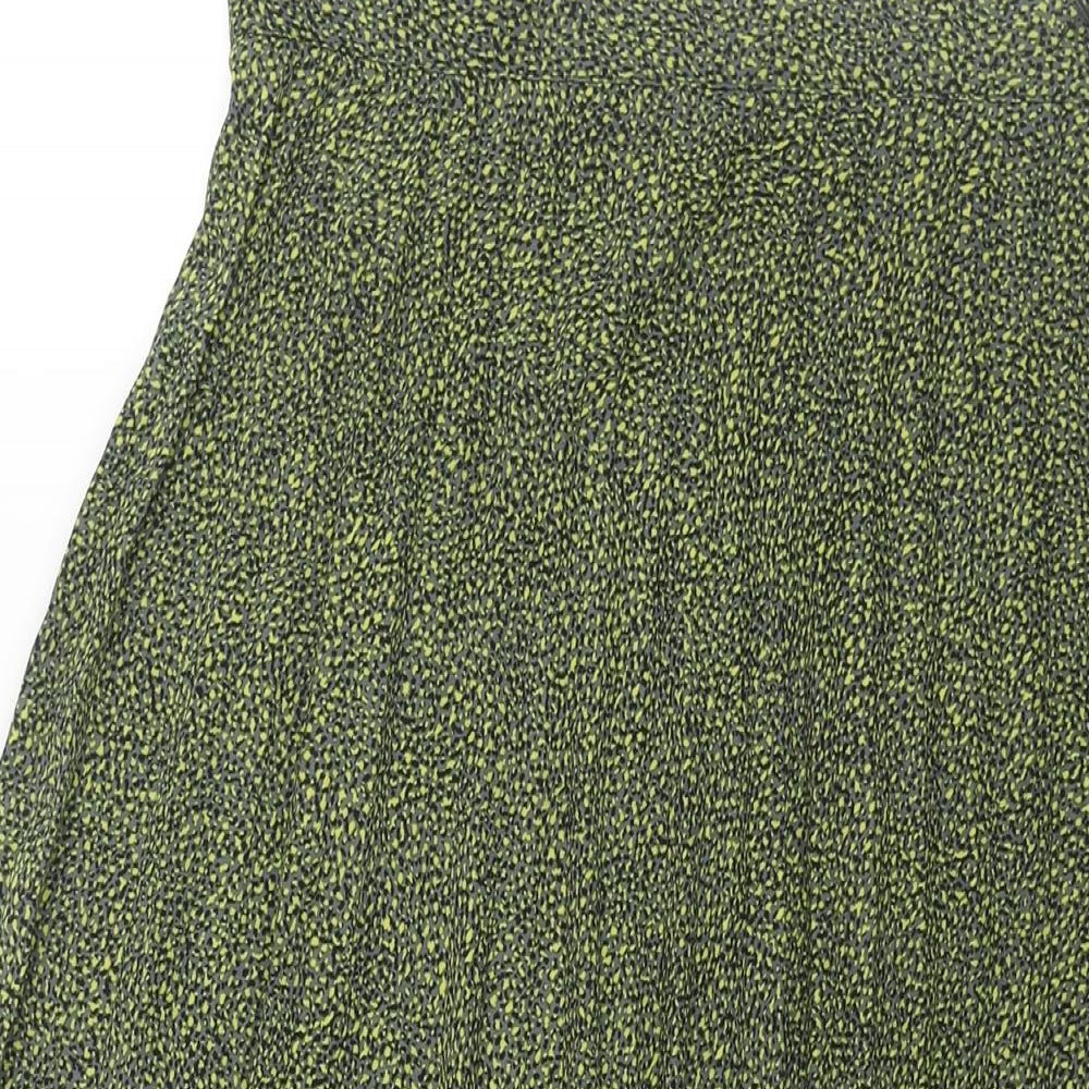 Zara Womens Multicoloured Geometric Polyester Pleated Skirt Size M Zip